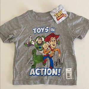 Disney Pixar TOY STORY 4 Kids T-Shirt Gray graphic 12 months woody buzz Rex NWT
